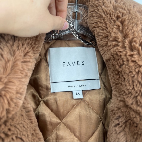 Eaves Cash Brown Faux Fur Classic Collared Formal Teddy Coat Medium - Picture 5 of 10
